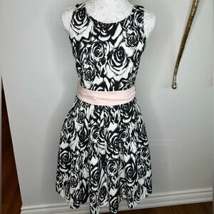 BSB Cotton Rose Dress with Pink Waistband Sz. 8